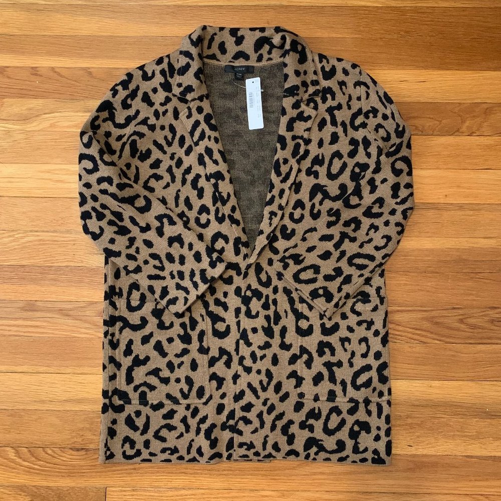 J. Crew Sophie Open Front Sweater in leopard